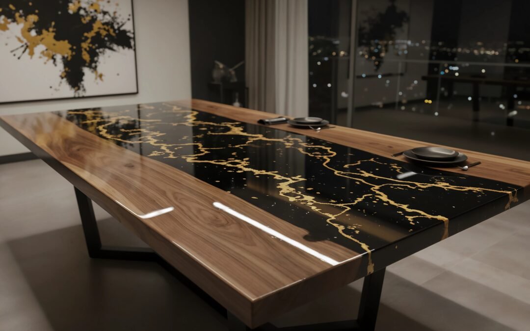 Mesas Tipo Río: La Fusión de la Naturaleza y el Arte Epóxico en su Sala de Juntas